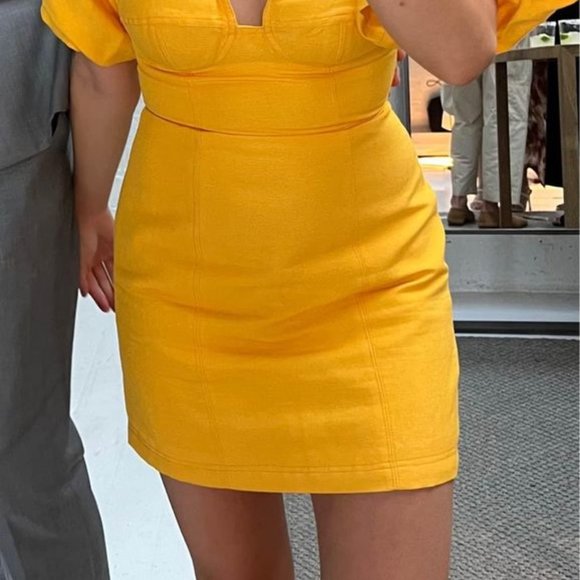 Significant Other - yellow mini dress size US 2/AUS 6 - Picture 3 of 4